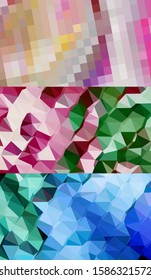 Abstract geometric triangle background, art, artistic, bright, colorful, design. Mosaic, color background. Mosaic texture. The effect of stained glass. EPS 10 Vector