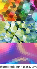 Abstract geometric triangle background, art, artistic, bright, colorful, design. Mosaic, color background. Mosaic texture. The effect of stained glass. EPS 10 Vector