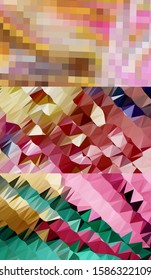 Abstract geometric triangle background, art, artistic, bright, colorful, design. Mosaic, color background. Mosaic texture. The effect of stained glass. EPS 10 Vector