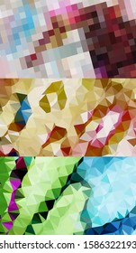 Abstract geometric triangle background, art, artistic, bright, colorful, design. Mosaic, color background. Mosaic texture. The effect of stained glass. EPS 10 Vector