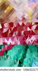 Abstract geometric triangle background, art, artistic, bright, colorful, design. Mosaic, color background. Mosaic texture. The effect of stained glass. EPS 10 Vector