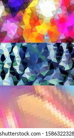 Abstract geometric triangle background, art, artistic, bright, colorful, design. Mosaic, color background. Mosaic texture. The effect of stained glass. EPS 10 Vector