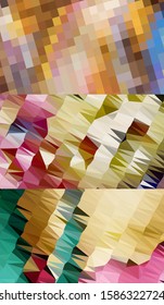 Abstract geometric triangle background, art, artistic, bright, colorful, design. Mosaic, color background. Mosaic texture. The effect of stained glass. EPS 10 Vector