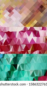 Abstract geometric triangle background, art, artistic, bright, colorful, design. Mosaic, color background. Mosaic texture. The effect of stained glass. EPS 10 Vector