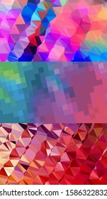 Abstract geometric triangle background, art, artistic, bright, colorful, design. Mosaic, color background. Mosaic texture. The effect of stained glass. EPS 10 Vector