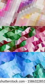 Abstract geometric triangle background, art, artistic, bright, colorful, design. Mosaic, color background. Mosaic texture. The effect of stained glass. EPS 10 Vector