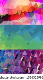 Abstract geometric triangle background in artistic, bright, and colorful, design style. Mosaic, color background. Mosaic texture. The effect of stained glass. EPS 10 Vector