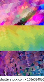 Abstract geometric triangle background in artistic, bright, and colorful, design style. Mosaic, color background. Mosaic texture. The effect of stained glass. EPS 10 Vector