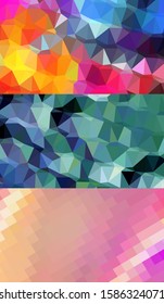 Abstract geometric triangle background in artistic, bright, and colorful, design style. Mosaic, color background. Mosaic texture. The effect of stained glass. EPS 10 Vector