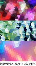 Abstract geometric triangle background in artistic, bright, and colorful, design style. Mosaic, color background. Mosaic texture. The effect of stained glass. EPS 10 Vector