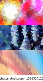 Abstract geometric triangle background in artistic, bright, and colorful, design style. Mosaic, color background. Mosaic texture. The effect of stained glass. EPS 10 Vector
