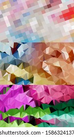 Abstract geometric triangle background in artistic, bright, and colorful, design style. Mosaic, color background. Mosaic texture. The effect of stained glass. EPS 10 Vector