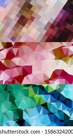 Abstract geometric triangle background in artistic, bright, and colorful, design style. Mosaic, color background. Mosaic texture. The effect of stained glass. EPS 10 Vector