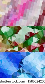 Abstract geometric triangle background in artistic, bright, and colorful, design style. Mosaic, color background. Mosaic texture. The effect of stained glass. EPS 10 Vector