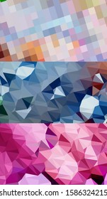 Abstract geometric triangle background in artistic, bright, and colorful, design style. Mosaic, color background. Mosaic texture. The effect of stained glass. EPS 10 Vector