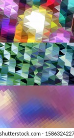 Abstract geometric triangle background in artistic, bright, and colorful, design style. Mosaic, color background. Mosaic texture. The effect of stained glass. EPS 10 Vector