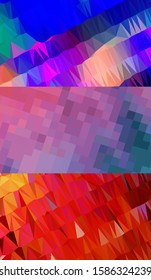 Abstract geometric triangle background in artistic, bright, and colorful, design style. Mosaic, color background. Mosaic texture. The effect of stained glass. EPS 10 Vector