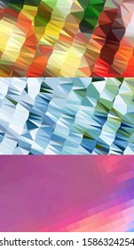 Abstract geometric triangle background in artistic, bright, and colorful, design style. Mosaic, color background. Mosaic texture. The effect of stained glass. EPS 10 Vector