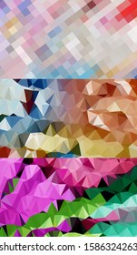 Abstract geometric triangle background in artistic, bright, and colorful, design style. Mosaic, color background. Mosaic texture. The effect of stained glass. EPS 10 Vector