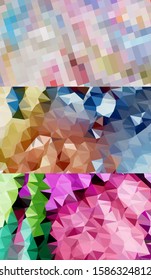 Abstract geometric triangle background in artistic, bright, and colorful, design style. Mosaic, color background. Mosaic texture. The effect of stained glass. EPS 10 Vector
