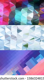 Abstract geometric triangle background in artistic, bright, and colorful, design style. Mosaic, color background. Mosaic texture. The effect of stained glass. EPS 10 Vector