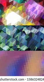 Abstract geometric triangle background in artistic, bright, and colorful, design style. Mosaic, color background. Mosaic texture. The effect of stained glass. EPS 10 Vector