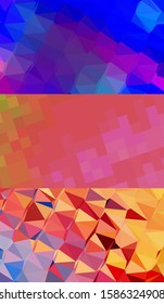Abstract geometric triangle background in artistic, bright, and colorful, design style. Mosaic, color background. Mosaic texture. The effect of stained glass. EPS 10 Vector