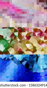Abstract geometric triangle background in artistic, bright, and colorful, design style. Mosaic, color background. Mosaic texture. The effect of stained glass. EPS 10 Vector