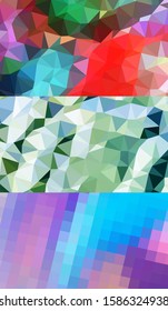 Abstract geometric triangle background in artistic, bright, and colorful, design style. Mosaic, color background. Mosaic texture. The effect of stained glass. EPS 10 Vector