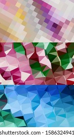Abstract geometric triangle background in an artistic, bright, and colorful design style. Mosaic, color background. Mosaic texture. The effect of stained glass. EPS 10 Vector