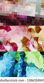 Abstract geometric triangle background in artistic, bright, and colorful, design style. Mosaic, color background. Mosaic texture. The effect of stained glass. EPS 10 Vector