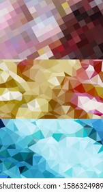 Abstract geometric triangle background in artistic, bright, and colorful, design style. Mosaic, color background. Mosaic texture. The effect of stained glass. EPS 10 Vector