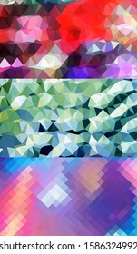 Abstract geometric triangle background in artistic, bright, and colorful, design style. Mosaic, color background. Mosaic texture. The effect of stained glass. EPS 10 Vector