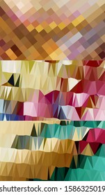Abstract geometric triangle background in artistic, bright, and colorful, design style. Mosaic, color background. Mosaic texture. The effect of stained glass. EPS 10 Vector