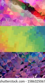 Abstract geometric triangle background in artistic, bright, and colorful, design style. Mosaic, color background. Mosaic texture. The effect of stained glass. EPS 10 Vector