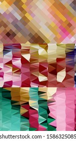 Abstract geometric triangle background in artistic, bright, and colorful, design style. Mosaic, color background. Mosaic texture. The effect of stained glass. EPS 10 Vector