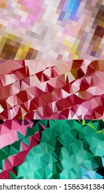 Abstract geometric triangle background in an artistic, bright, and colorful design style. Mosaic, color background. Mosaic texture. The effect of stained glass. EPS 10 Vector