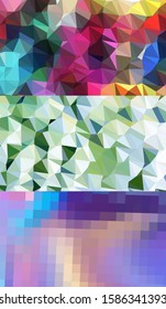 Abstract geometric triangle background in an artistic, bright, and colorful design style. Mosaic, color background. Mosaic texture. The effect of stained glass. EPS 10 Vector