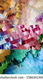Abstract geometric triangle background in an artistic, bright, and colorful design style. Mosaic, color background. Mosaic texture. The effect of stained glass. EPS 10 Vector