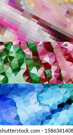 Abstract geometric triangle background in an artistic, bright, and colorful design style. Mosaic, color background. Mosaic texture. The effect of stained glass. EPS 10 Vector