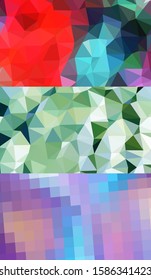 Abstract geometric triangle background in an artistic, bright, and colorful design style. Mosaic, color background. Mosaic texture. The effect of stained glass. EPS 10 Vector