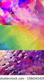 Abstract geometric triangle background in an artistic, bright, and colorful design style. Mosaic, color background. Mosaic texture. The effect of stained glass. EPS 10 Vector