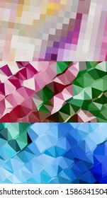 Abstract geometric triangle background in an artistic, bright, and colorful design style. Mosaic, color background. Mosaic texture. The effect of stained glass. EPS 10 Vector