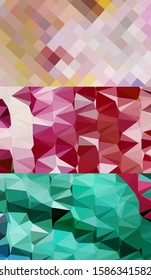 Abstract geometric triangle background in an artistic, bright, and colorful design style. Mosaic, color background. Mosaic texture. The effect of stained glass. EPS 10 Vector