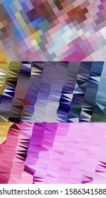 Abstract geometric triangle background in an artistic, bright, and colorful design style. Mosaic, color background. Mosaic texture. The effect of stained glass. EPS 10 Vector