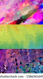 Abstract geometric triangle background in an artistic, bright, and colorful design style. Mosaic, color background. Mosaic texture. The effect of stained glass. EPS 10 Vector