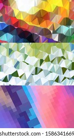 Abstract geometric triangle background in an artistic, bright, and colorful design style. Mosaic, color background. Mosaic texture. The effect of stained glass. EPS 10 Vector