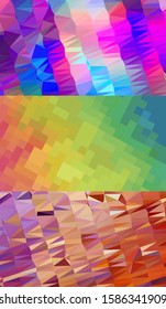 Abstract geometric triangle background in an artistic, bright, and colorful design style. Mosaic, color background. Mosaic texture. The effect of stained glass. EPS 10 Vector