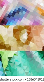 Abstract geometric triangle background in an artistic, bright, and colorful design style. Mosaic, color background. Mosaic texture. The effect of stained glass. EPS 10 Vector