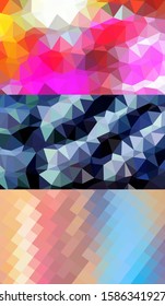 Abstract geometric triangle background in an artistic, bright, and colorful design style. Mosaic, color background. Mosaic texture. The effect of stained glass. EPS 10 Vector